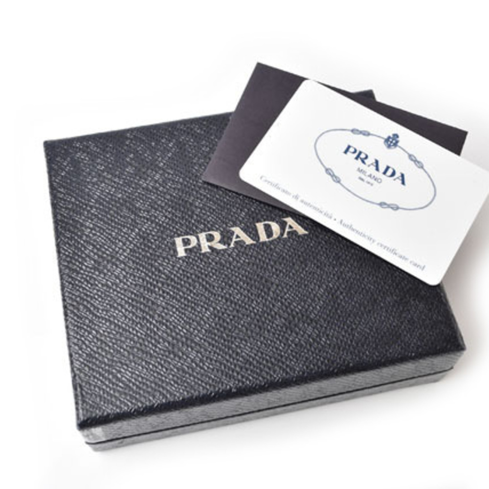 PRADA Folding Wallet 1MV204 SAFFIANO Lip Motif NERO Black Outlet - Picture 10 of 10